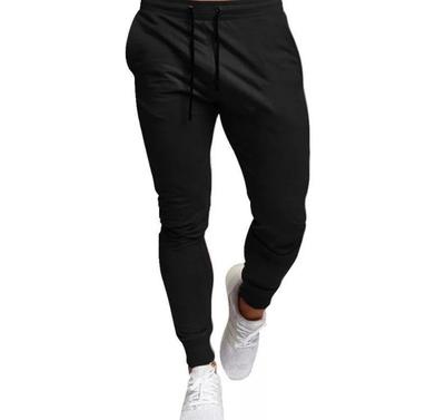 Men's Polyester Plain Zipper Track Suit - 2 Pcs Set in Black