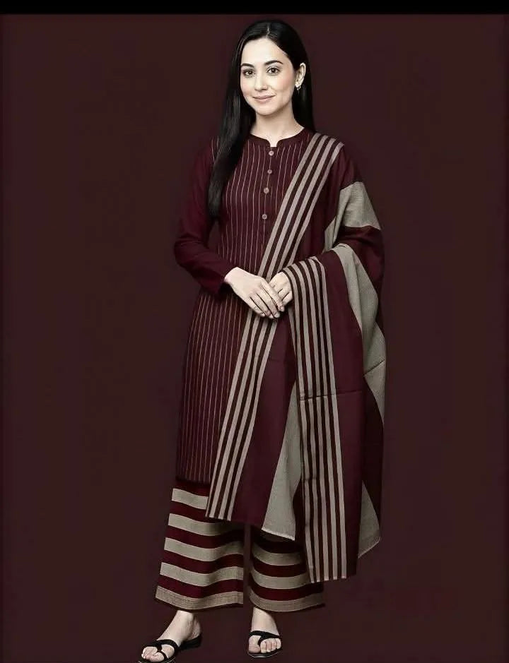 3 Pcs Women's Unstitched Printed Suit