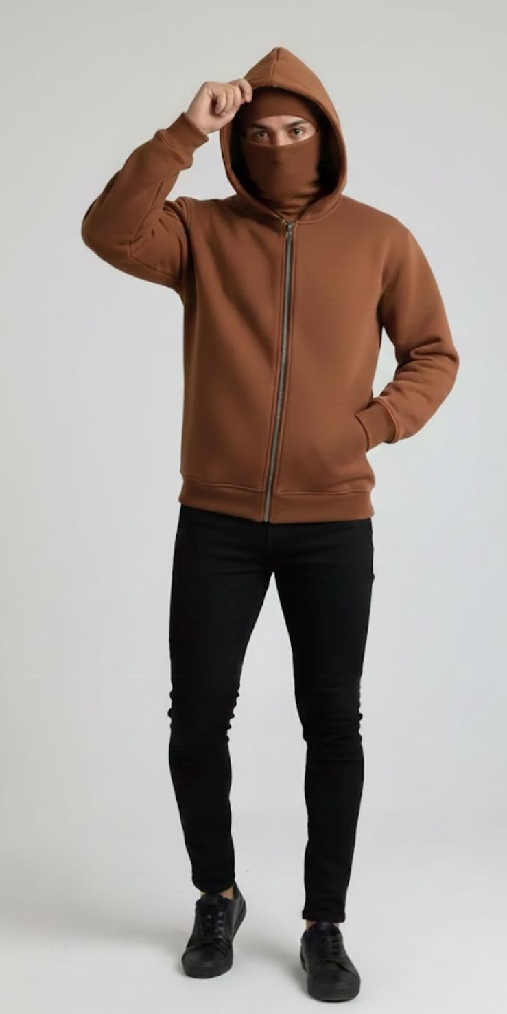 Premium Heavyweight Black Fleece Zipper Hoodie