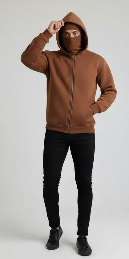 Premium Heavyweight Black Fleece Zipper Hoodie