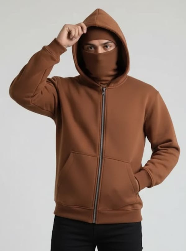 Premium Heavyweight Black Fleece Zipper Hoodie