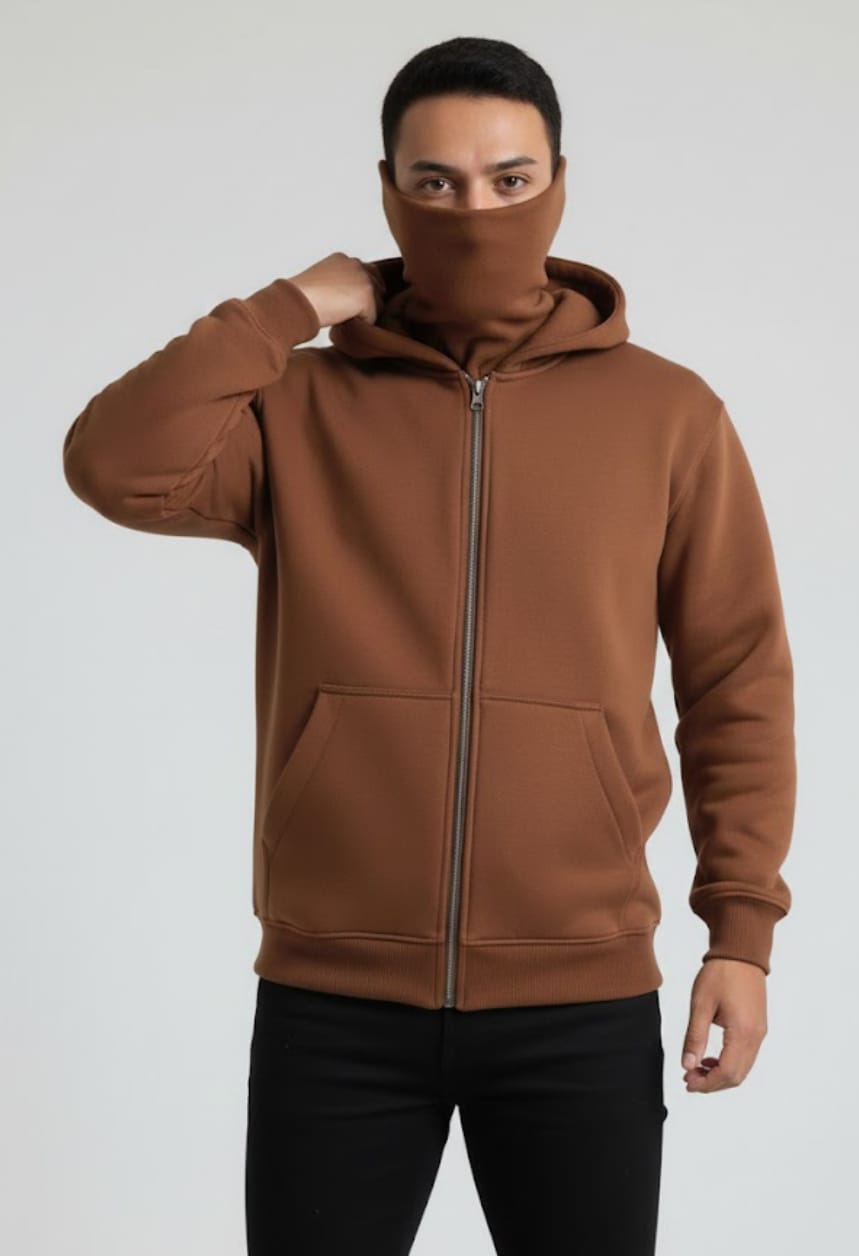 Premium Heavyweight Black Fleece Zipper Hoodie