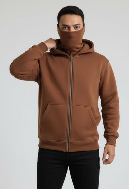 Premium Heavyweight Black Fleece Zipper Hoodie