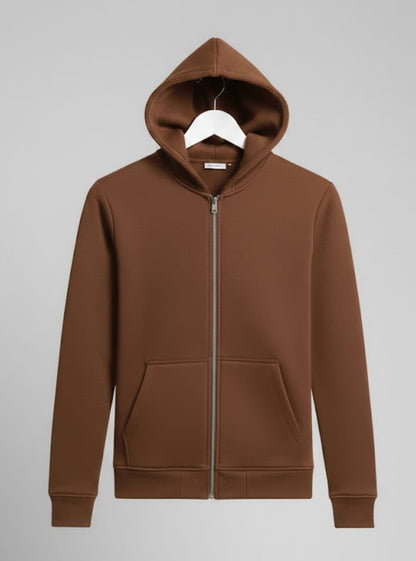 Premium Heavyweight Black Fleece Zipper Hoodie