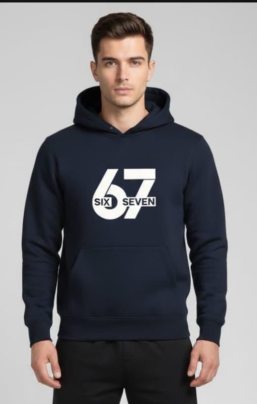 Blue&Black Printed Hoodie Track Suit