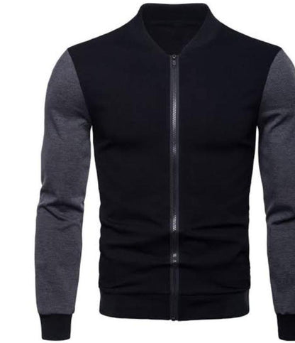 Men's Polyester Plain Jacket - 1 Pc in Black or Grey