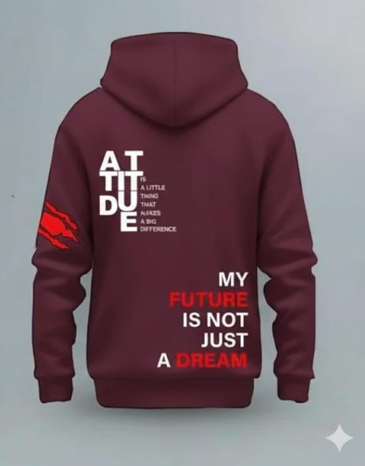 1 Pc Men's Fleece Printed Hoodie