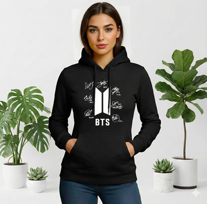 1 Pc Women's Stitched Fleece Printed Pullover Hoodie