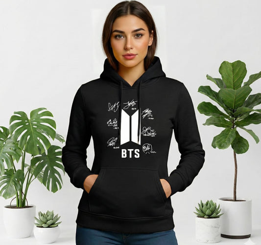 1 Pc Women's Stitched Fleece Printed Pullover Hoodie