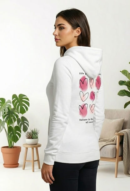 1 Pc Women's Stitched Fleece Printed Pullover Hoodie