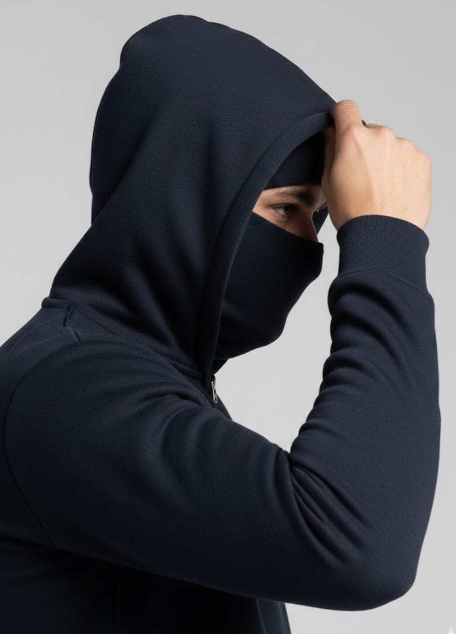 Premium Heavyweight Black Fleece Zipper Hoodie