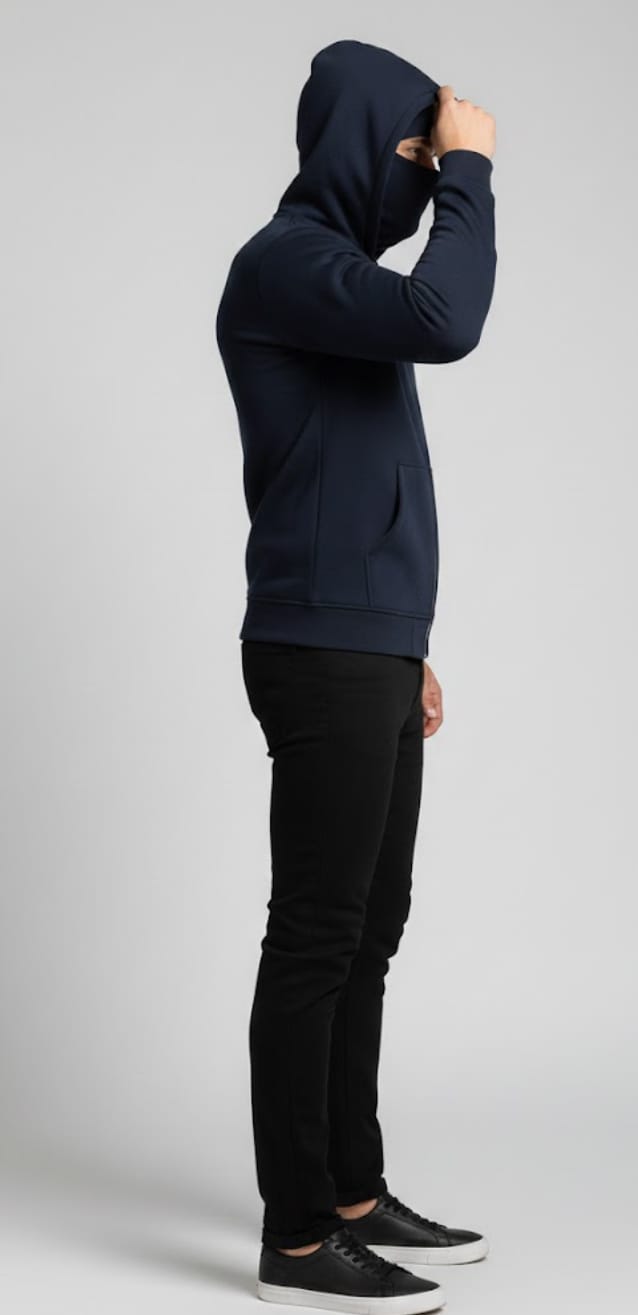 Premium Heavyweight Black Fleece Zipper Hoodie