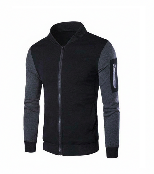 1 Pc Men's Stitched Pullover Black & Grey Fleece Kangaroo Hoodie.,